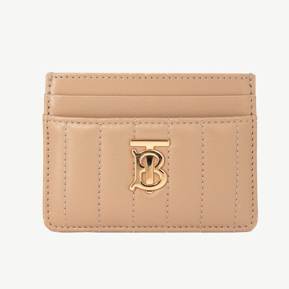Burberry Lola Taupe Quilted Lambskin Card Holder